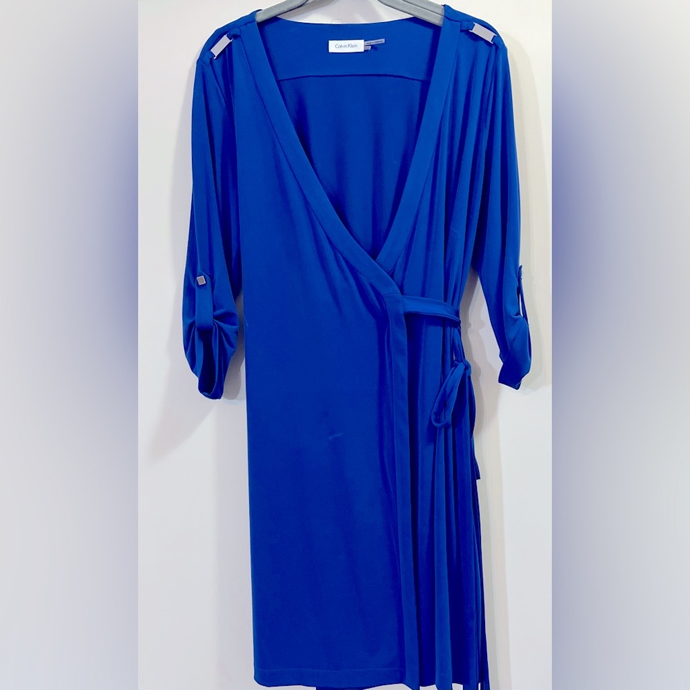 Calvin Klein Royal Blue Wrap Dress 12